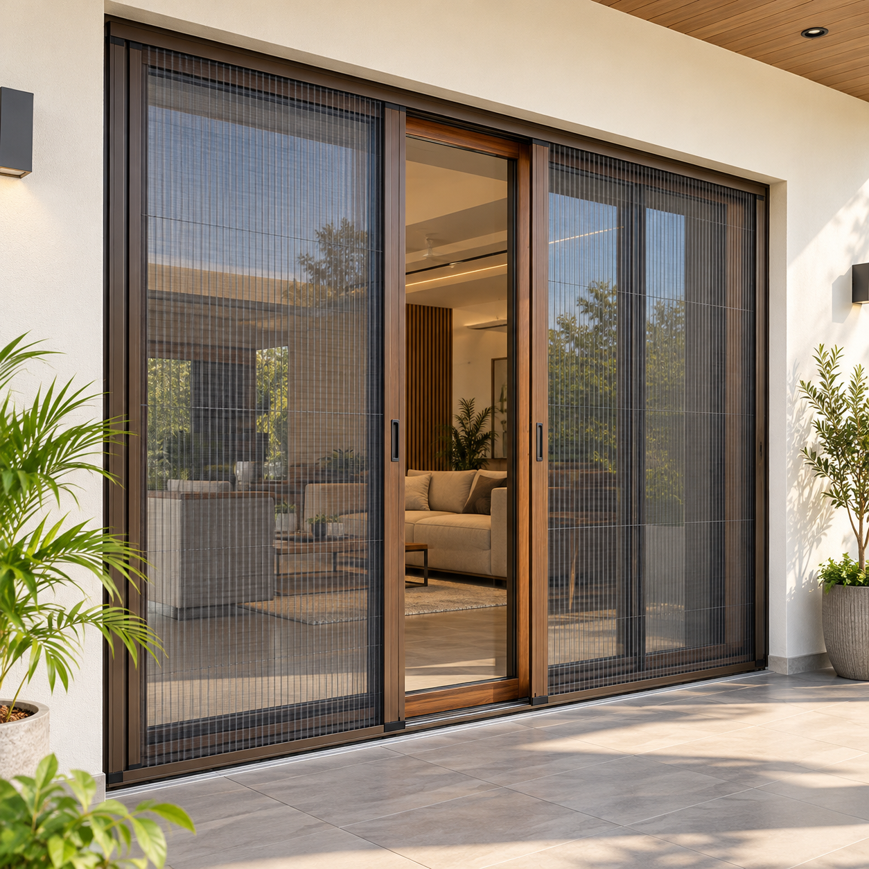 Modern Patio with Sliding Mesh Doors